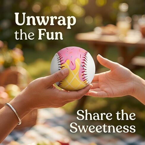 Ice Cream Baseball, Cute Drip Ice Cream Practice Baseball with 9 inch Standard Size, Soft for Training & Themed Gifts for Baseball's Fans, Players & Coaches in Kuwait