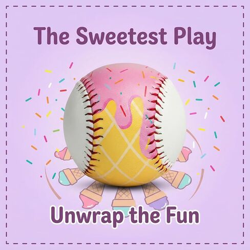 Ice Cream Baseball, Cute Drip Ice Cream Practice Baseball with 9 inch Standard Size, Soft for Training & Themed Gifts for Baseball's Fans, Players & Coaches in Kuwait
