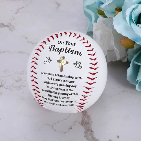 Baptism Gifts for Boys Girls Baseball Lovers - Catholic First Communion Gifts for Boys, Religious Christian Sport Present for Men Teens, Faith Stuff for Christening, Baptism Present for Men Women in Kuwait