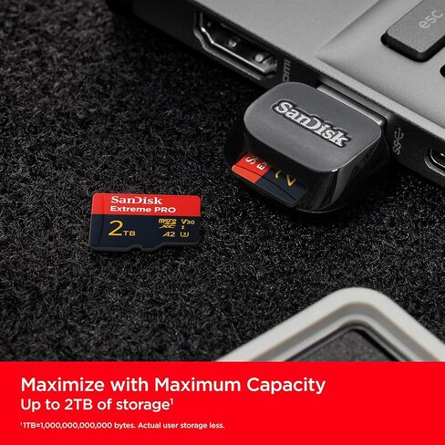 Sandisk 2TB Streimity Pro MicroSDXC ™ UHS-I بطاقة ، تصل إلى 250 ميجابايت/ثانية سرعة قراءة ؛ ما يصل إلى 150 ميجابايت/ثانية سرعة الكتابة ، SDSQXCD-2T00-GN6MA in Kuwait