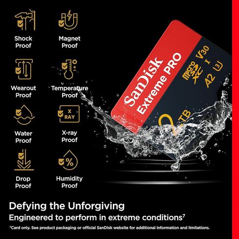 Sandisk 2TB Streimity Pro MicroSDXC ™ UHS-I بطاقة ، تصل إلى 250 ميجابايت/ثانية سرعة قراءة ؛ ما يصل إلى 150 ميجابايت/ثانية سرعة الكتابة ، SDSQXCD-2T00-GN6MA in Kuwait