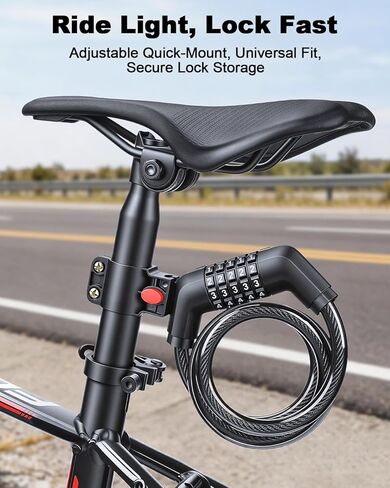 Onvian Bike Lock,3.5 Feet Bicycle Cable Lock,5 Digit Resettable Bike Lock Combination with Mounting Bracket,Anti Theft Security Lock for Bicycle,Scooter, E-Bike,Motorcycle,Fence,Gate in Kuwait
