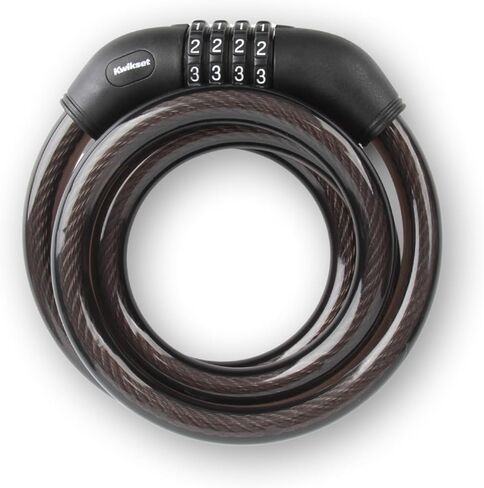 قفل كابل للدراجة من كويكسيت بطول 6 أقدام، 4 أرقام، قطر 5/8 بوصة، أمان للدراجة والخارجية، حزمة واحدة، فضي in Kuwait