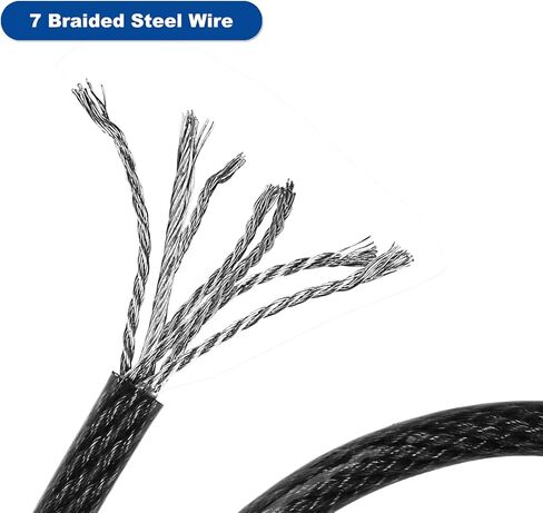 مجموعة قفل وكابل فولاذي عالي التحمل - حزمة أمان مضادة للقطع 10 مم مع قفل من الفولاذ المقاوم للصدأ 304، وكابل مضفر بطول 20 قدمًا للبوابات والحظائر والدراجات النارية - حزمة من مجموعة واحدة in Kuwait