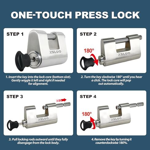 مجموعة قفل وكابل فولاذي عالي التحمل - حزمة أمان مضادة للقطع 10 مم مع قفل من الفولاذ المقاوم للصدأ 304، وكابل مضفر بطول 20 قدمًا للبوابات والحظائر والدراجات النارية - حزمة من مجموعة واحدة in Kuwait