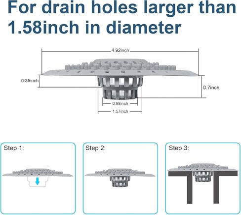 3Packs Bathtub Drain Hair Catcher, Silicone Tub Hair Catcher Drain Protector Strainer, Collapsible Shower Hair Drain Catcher Strainer for 1.48'' to 1.75'' Regular Drains, 3PCS in Saudi Arabia
