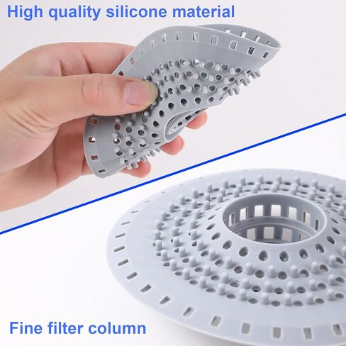 3Packs Bathtub Drain Hair Catcher, Silicone Tub Hair Catcher Drain Protector Strainer, Collapsible Shower Hair Drain Catcher Strainer for 1.48'' to 1.75'' Regular Drains, 3PCS in Saudi Arabia