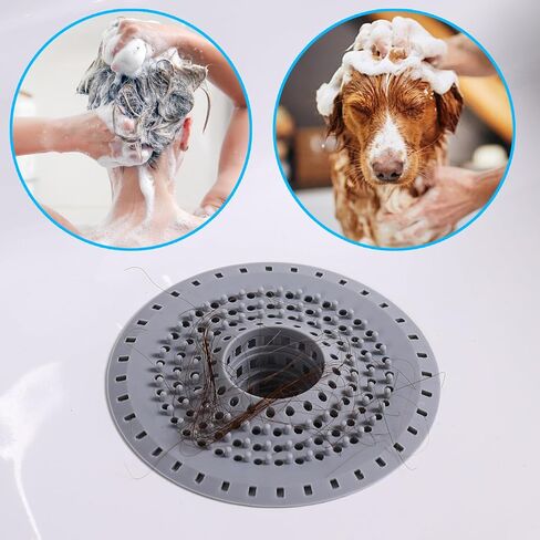 3Packs Bathtub Drain Hair Catcher, Silicone Tub Hair Catcher Drain Protector Strainer, Collapsible Shower Hair Drain Catcher Strainer for 1.48'' to 1.75'' Regular Drains, 3PCS in Saudi Arabia