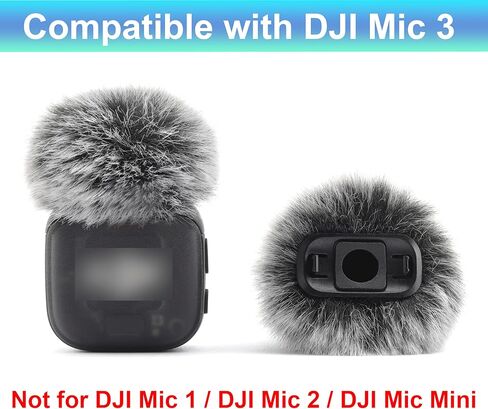 واقي رياح LEFXMOPHY للميكروفون اللاسلكي DJI Mic 3 2025، فلتر بوب رمادي فروي (ليس لـ Dji Mic 1 و2 وMini)، عبوتان in Kuwait