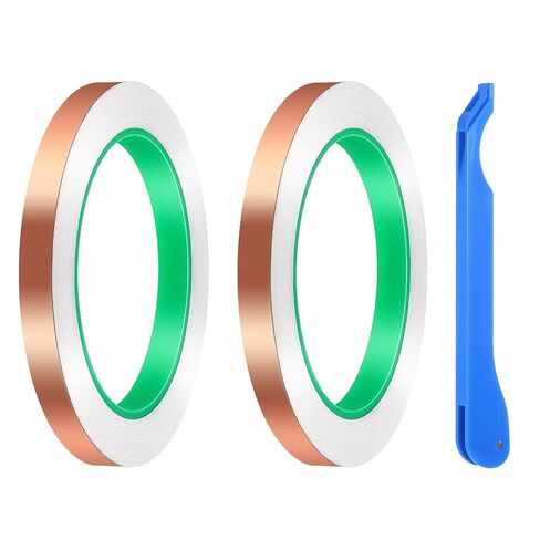 2 Pack Copper Foil Tape, (3/8inch X 22yards)Copper Foil Tape with Double-Sided Conductive Tapes Double-Sided Conductive with Adhesive for EMI Shielding,Stained Glass,Soldering,Electrical Repairs in Saudi Arabia