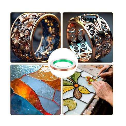 2 Pack Copper Foil Tape, (3/8inch X 22yards)Copper Foil Tape with Double-Sided Conductive Tapes Double-Sided Conductive with Adhesive for EMI Shielding,Stained Glass,Soldering,Electrical Repairs in Saudi Arabia