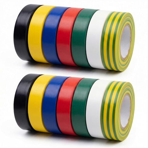 Tavira Colored Electrical Tape, 0.7 Inch x 66 Feet x 14 Rolls, Waterproof, Flame & Weather Resistant, Strong Adhesive for Home Auto Vehicle Wiring, 924 Feet in Total in Saudi Arabia