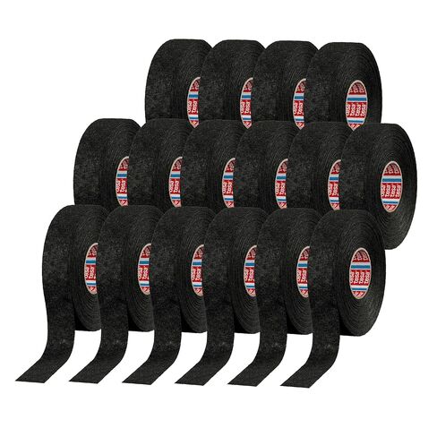 tesa 51608 Noise Damping PET Fleece Automotive Wire Harness Tape, Black, 19mm x 25m, 16 Rolls in Saudi Arabia