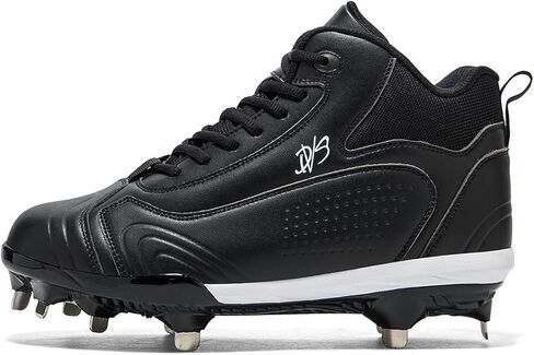 Men's Baseball Cleats Black Red Outdoor Lace-Up Non-Slip Spikes Shoes for Competition & Training Baseball Sneakers in Saudi Arabia