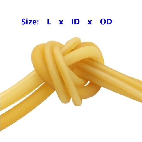 Rubber Hollow Tubes,1pc Yellow Tension Rubber Hoses, Anti-Aging Latex Tube Length 1M 10M 8M for Transmission(3.0M*18MM*22MM)(2M*2MM*4MM) in Kuwait