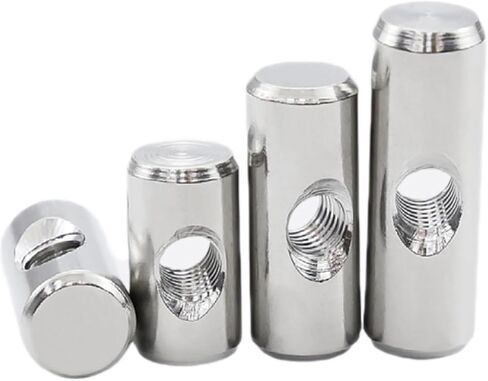 Barrel Bolts, M4 M5 M6 M8 Cylindrical Pin Dowel Cross Hole Hammer Embedded Nut for Wood Furniture(10pcs,M6 10x10) in Kuwait