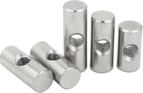 Barrel Bolts, Cylindrical Pin Dowel Cross Hole Hammer Embedded Nut for Wood Furniture Stainless Steel(10pcs,M5 8x12) in Kuwait