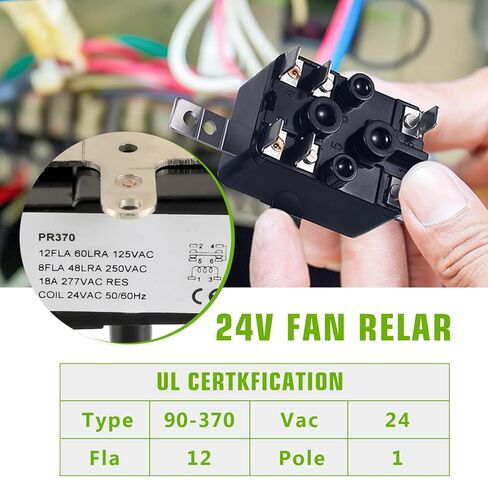 90370 Universal 24V AC Fan Relay, SPDT 24VAC 50-60Hz HVAC Refrigeration, Reliable Fan Control for Electromechanical Applications in Saudi Arabia