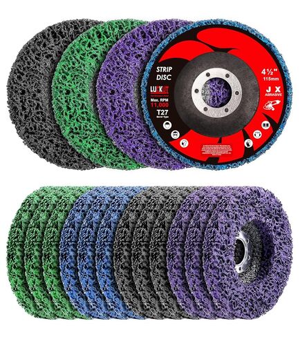 أقراص تجريد الطلاء لمطحنة الزوايا، 4-1/2 بوصة × 7/8 بوصة، 12 قطعة، عجلات إزالة الصدأ والطلاء متعددة الأسطح للمعادن والخشب in Kuwait