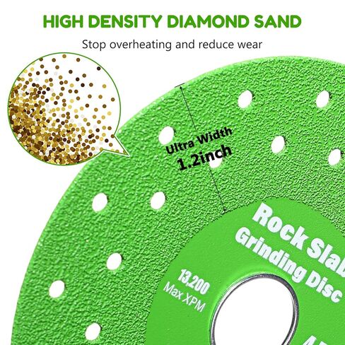 Lothee 6 Pcs 4.5 Inch Diamond Rock Slab Grinding Disc Glass Cutting Disc for Angle Grinder for Cutting and Grinding of Ceramics, Tile, Marble Edge Trimming, Compatible with Angle, Bench, Die Grinder in Saudi Arabia