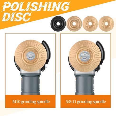 4 Pcs Wood Carving Disc Set for 4" or 4 1/2" Angle Grinder with 5/8" Arbor, Grinding Wheel Shaping Disc for Wooden Cutting, Woodworking Angle Grinder Attachment, Wood Shaping Carving Discs in Kuwait