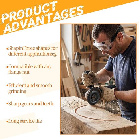 4 Pcs Wood Carving Disc Set for 4" or 4 1/2" Angle Grinder with 5/8" Arbor, Grinding Wheel Shaping Disc for Wooden Cutting, Woodworking Angle Grinder Attachment, Wood Shaping Carving Discs in Kuwait