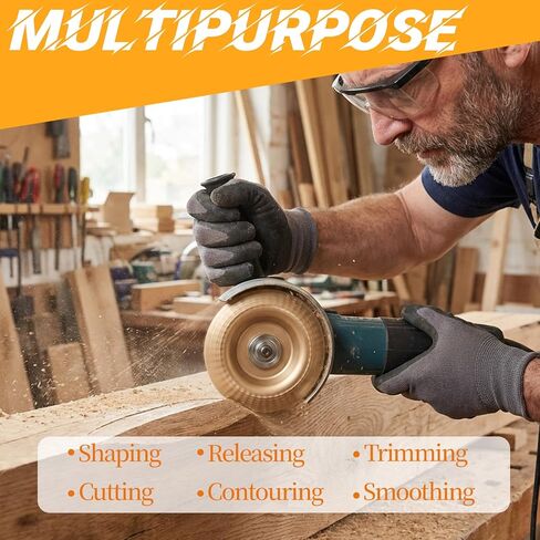 4 Pcs Wood Carving Disc Set for 4" or 4 1/2" Angle Grinder with 5/8" Arbor, Grinding Wheel Shaping Disc for Wooden Cutting, Woodworking Angle Grinder Attachment, Wood Shaping Carving Discs in Kuwait