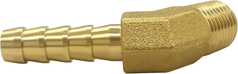 Brass 1/8" NPT Male to 1/4" Barb 45 Degrees Elbow Pipe Thread to Barbed Hose Fittings for Water/Oil/Gas (Pack of 2) in Saudi Arabia