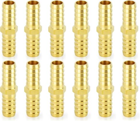ChillWaves Brass Hose Barb Fittings, Splicer Mender Union 3/8" Barb x 3/8" Barb Hose Repair Kit For Water/Fuel/Air(12-PACK) in Saudi Arabia