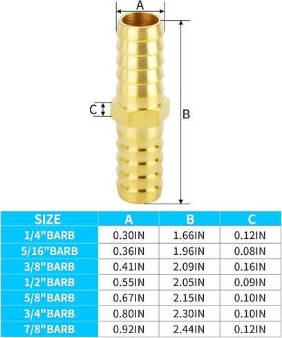ChillWaves Brass Hose Barb Fittings, Splicer Mender Union 3/8" Barb x 3/8" Barb Hose Repair Kit For Water/Fuel/Air(12-PACK) in Saudi Arabia