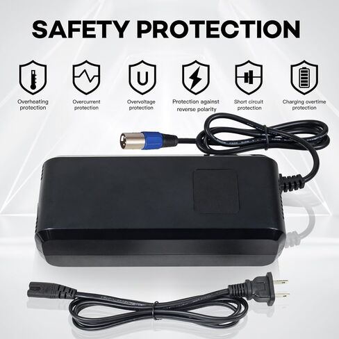 محول طاقة شاحن بطارية 54.6 فولت 4 أمبير لشاحن بطارية ليثيوم 13 ثانية 48 فولت مع موصل XLR ثلاثي الأطراف، شاشة عرض LED عالية الدقة جهد الشحن في الوقت الحقيقي، شحن ذكي على 3 مراحل in Kuwait