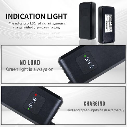 محول طاقة شاحن بطارية 54.6 فولت 4 أمبير لشاحن بطارية ليثيوم 13 ثانية 48 فولت مع موصل XLR ثلاثي الأطراف، شاشة عرض LED عالية الدقة جهد الشحن في الوقت الحقيقي، شحن ذكي على 3 مراحل in Kuwait