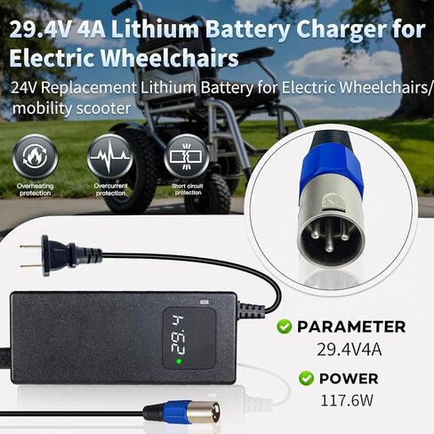 29.4 فولت 4A محول الطاقة شاحن 24 فولت بطارية ليثيوم شاحن ل 24 فولت 7S بطارية ليثيوم أيون 3-Pin XLR موصل in Kuwait