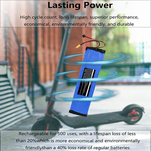 36V 7500mAh Battery Replacement for Hiboy S2/KS4, 270Wh High-Performance Lithium Battery Pack with XT60/SM Connector & Screw Holes in Kuwait