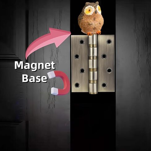 لطيف صغير الإبداعية رمادي، البومة المفصلي رؤساء الزخرفية توبر مجموعة 3PCS، ديكور المنزل، رئيس المفصلي المغناطيسي القبعات العالية الباب المفصلي in Saudi Arabia