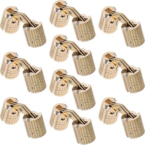 10pcs 8mm Copper Invisible Concealed Door Hinges for Cabinets Jewelry Boxes Small Barrel Hinges with 180° Opening Angle for Wood Furniture in Saudi Arabia