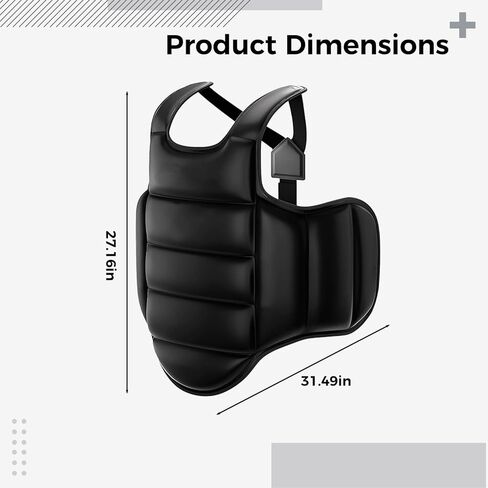 Reversible Karate Chest Protector, Black and White Boxing Body Protector, XL Taekwondo Chest Guard, for Adults and Children in Saudi Arabia