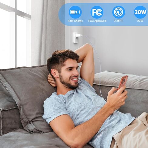 كتلة شاحن USB ， PD20W كتلة شاحن USBC و USB الشحن السريع شحن المكونات المزدوجة للمنفذ المنفذ ， متوافق مع الهاتف 16/15/14/13/11/11/X/8 ، PAD ، SAM SUNG ، Google ، Galaxy & More in Kuwait