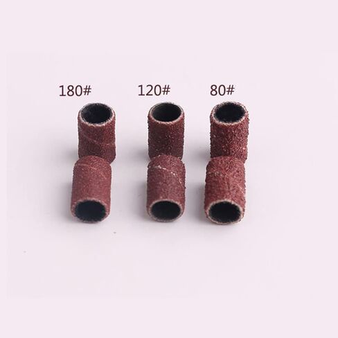 2Packs Manicure Sanding Bands Nail Polish Remover Sleeves White Brown for Nail Drills Suitable for Gel Polish Removal and Natural Artificial Nails in Saudi Arabia