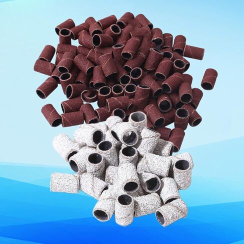 2Packs Manicure Sanding Bands Nail Polish Remover Sleeves White Brown for Nail Drills Suitable for Gel Polish Removal and Natural Artificial Nails in Saudi Arabia