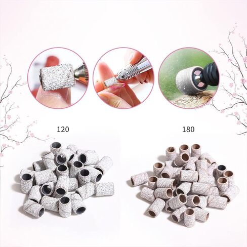 2Packs Manicure Sanding Bands Nail Polish Remover Sleeves White Brown for Nail Drills Suitable for Gel Polish Removal and Natural Artificial Nails in Saudi Arabia
