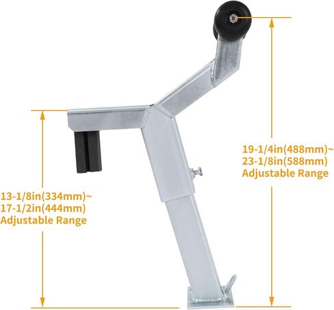 Boat Trailer Winch Stand Post w/Trailer Rollers 100 mm Height-Adjustable Universal Boat Parts for Trailer, Jet Ski, Sailboats, Fishing Boats Steel Rubber Silvery Black Galvanized in Saudi Arabia