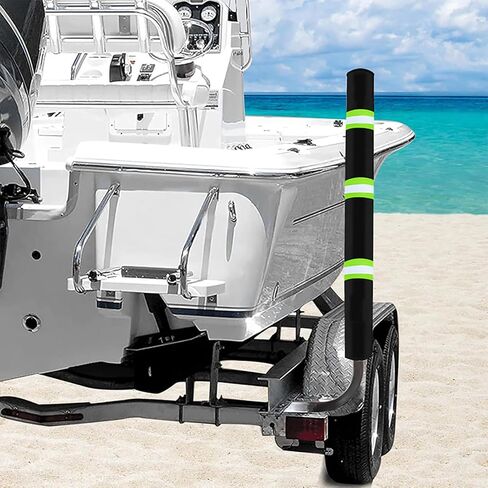 2Pcs with Reflective Stripe Boat Trailer Guide Pole Covers,for Pontoon Fishing Boat,Sailboat Trailer Waterproof Heavy Duty UV Fade Proof Canvas Protective Cover. (60’’) in Saudi Arabia