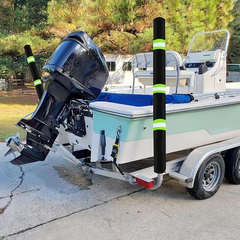 2Pcs with Reflective Stripe Boat Trailer Guide Pole Covers,for Pontoon Fishing Boat,Sailboat Trailer Waterproof Heavy Duty UV Fade Proof Canvas Protective Cover. (60’’) in Saudi Arabia