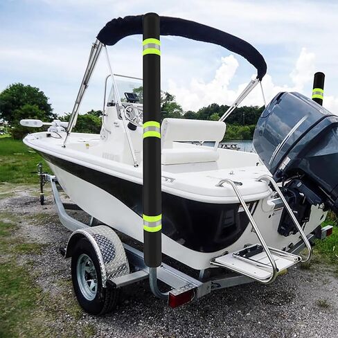 2Pcs with Reflective Stripe Boat Trailer Guide Pole Covers,for Pontoon Fishing Boat,Sailboat Trailer Waterproof Heavy Duty UV Fade Proof Canvas Protective Cover. (60’’) in Saudi Arabia