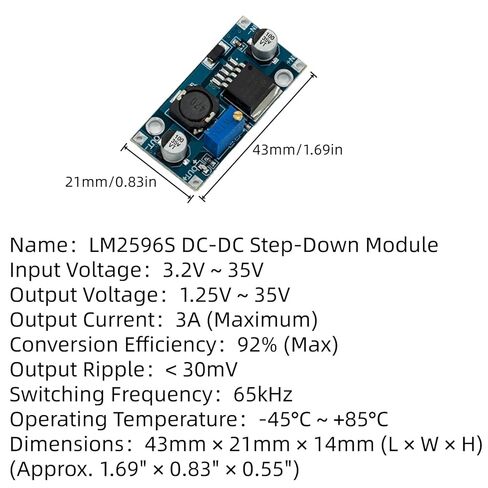 12 Pack LM2596S DC-DC Buck Converter Step Down 3A 3.2V-35V to 1.25V-35V Adjustable Voltage Regulator Power Supply Module High Efficiency Stabilizer Wide Input in Saudi Arabia