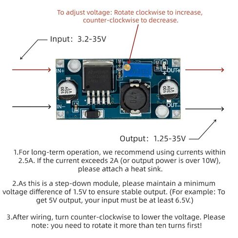 12 Pack LM2596S DC-DC Buck Converter Step Down 3A 3.2V-35V to 1.25V-35V Adjustable Voltage Regulator Power Supply Module High Efficiency Stabilizer Wide Input in Saudi Arabia
