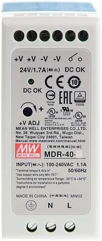 Mean Well MDR 40W 1.7A Switching Power Supply AC/DC Single Output Industrial DIN Rail MDR-40-24 Type Enclosed Power Supply Driver Transformer in Saudi Arabia