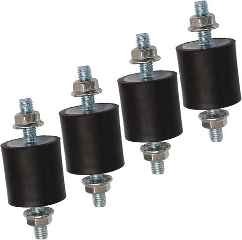 4 Pcs Rubber Vibration Isolator Mounts with M6 x 18mm Studs and 20 x 15mm Base, Anti Vibration Shock Absorber for Automotive, Compressor, Pump, Generator, Motor and Engine Damping in Saudi Arabia