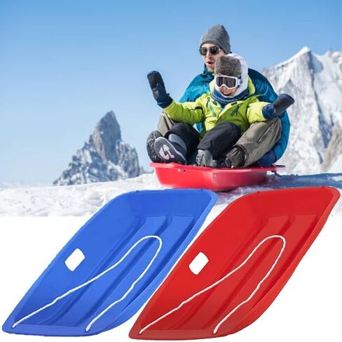 زلاجات ثلج لايتنينج مقاس 81.28 سم × 43.18 سم، عبوتان من زلاجات الثلج البلاستيكية مع مقبضين وحبل سحب، زلاجات ثلج شتوية للبالغين in Kuwait